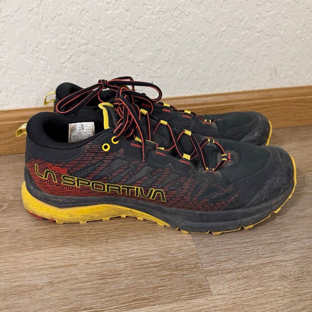 La Sportiva Jackal II GTX Men’s Trail Running Hiking Shoes Black/Red/Yellow 11.5